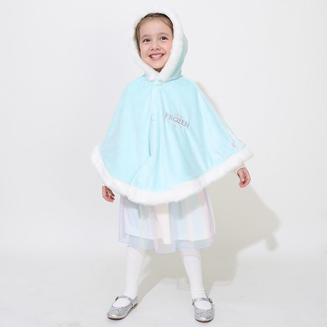 【ベビードール】アナ エルサ プリンセス / ケープ 1230K / ベビーサイズ キッズサイズ トップス アウター ポンチョ マント 羽織り フード付き ふわふわ もこもこ あったか 防寒