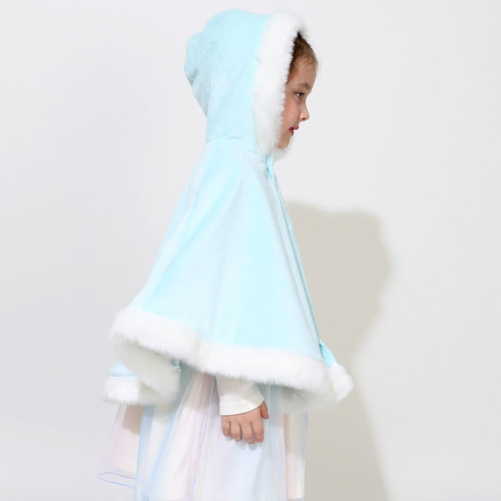 【ベビードール】アナ エルサ プリンセス / ケープ 1230K / ベビーサイズ キッズサイズ トップス アウター ポンチョ マント 羽織り フード付き ふわふわ もこもこ あったか 防寒