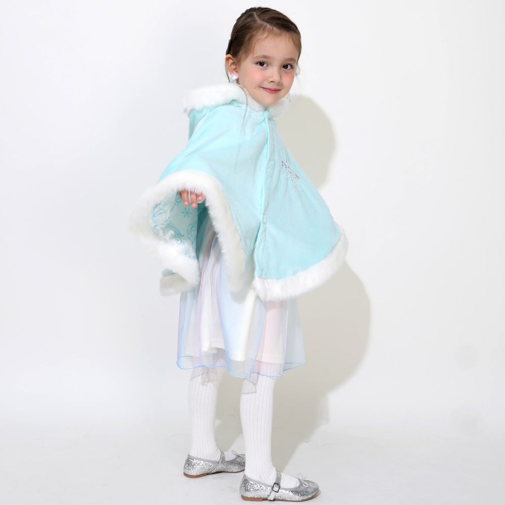 【ベビードール】アナ エルサ プリンセス / ケープ 1230K / ベビーサイズ キッズサイズ トップス アウター ポンチョ マント 羽織り フード付き ふわふわ もこもこ あったか 防寒
