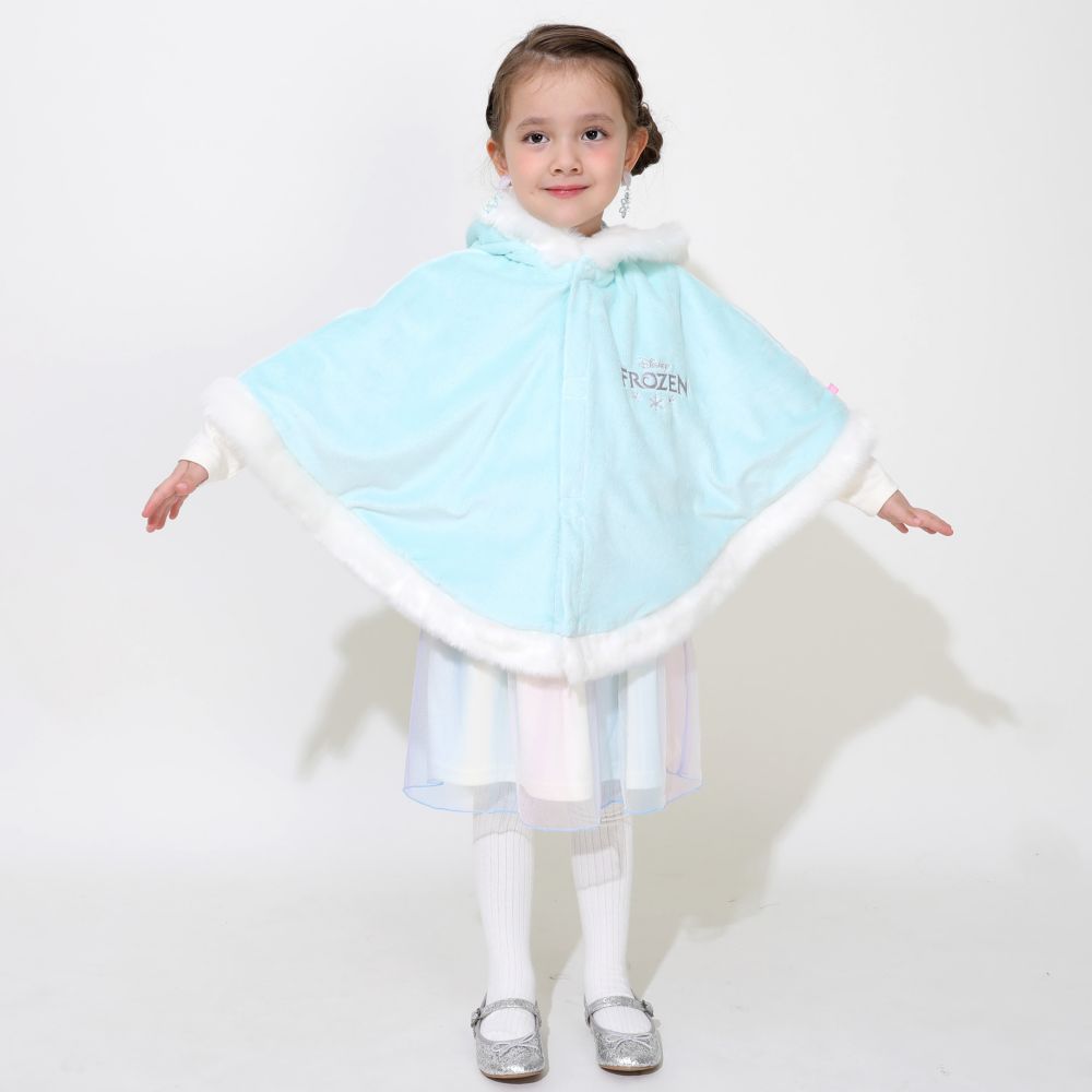 【ベビードール】アナ エルサ プリンセス / ケープ 1230K / ベビーサイズ キッズサイズ トップス アウター ポンチョ マント 羽織り フード付き ふわふわ もこもこ あったか 防寒