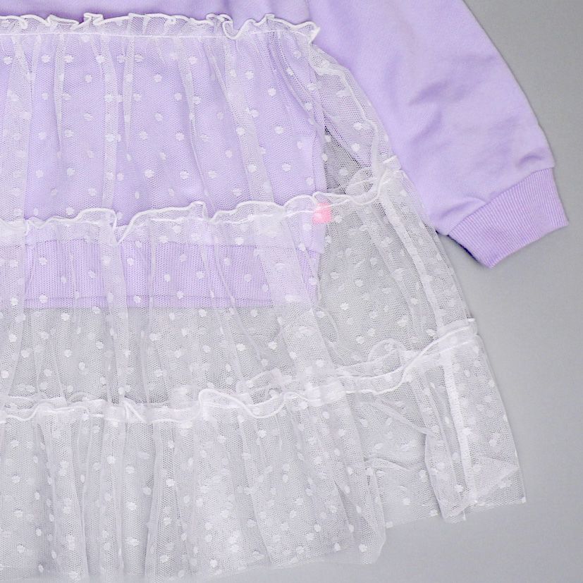 【ベビードール】アリエル プリンセス / チュールトレーナー 0863K / キッズサイズ トップス 長袖 トレーナー スウェット ワンピース ガーリー ガールズコーデ 春秋冬