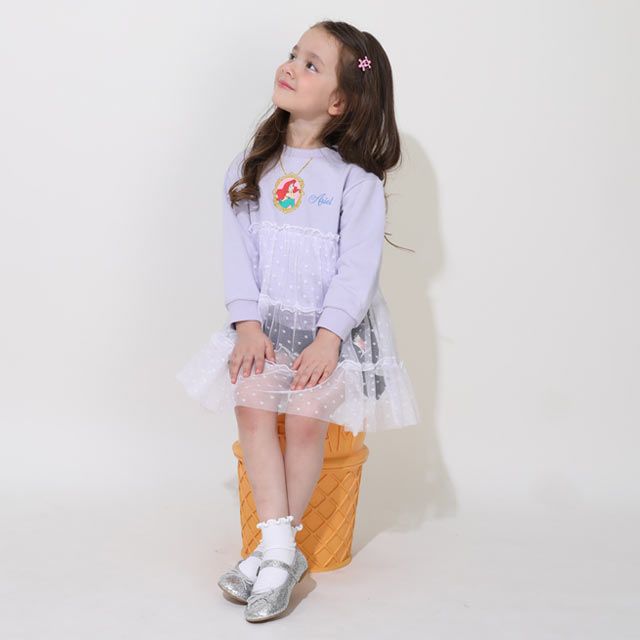 【ベビードール】アリエル プリンセス / チュールトレーナー 0863K / キッズサイズ トップス 長袖 トレーナー スウェット ワンピース ガーリー ガールズコーデ 春秋冬