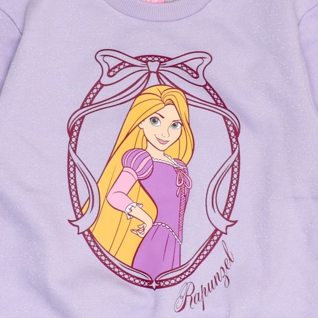 【ベビードール】ラプンツェル プリンセス / ラメトレーナー 0865K / キッズサイズ トップス 長袖 トレーナー スウェット リボン付き キラキラ ラメ ガーリー ガールズコーデ