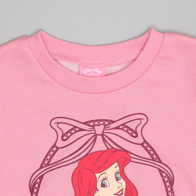 【ベビードール】アリエル プリンセス / ラメトレーナー 0865K / キッズサイズ トップス 長袖 トレーナー スウェット リボン付き キラキラ ラメ ガーリー ガールズコーデ