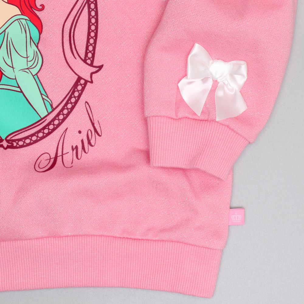 【ベビードール】アリエル プリンセス / ラメトレーナー 0865K / キッズサイズ トップス 長袖 トレーナー スウェット リボン付き キラキラ ラメ ガーリー ガールズコーデ