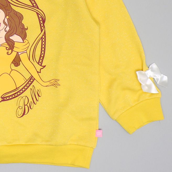 【ベビードール】ベル プリンセス / ラメトレーナー 0865K / キッズサイズ トップス 長袖 トレーナー スウェット リボン付き キラキラ ラメ ガーリー ガールズコーデ