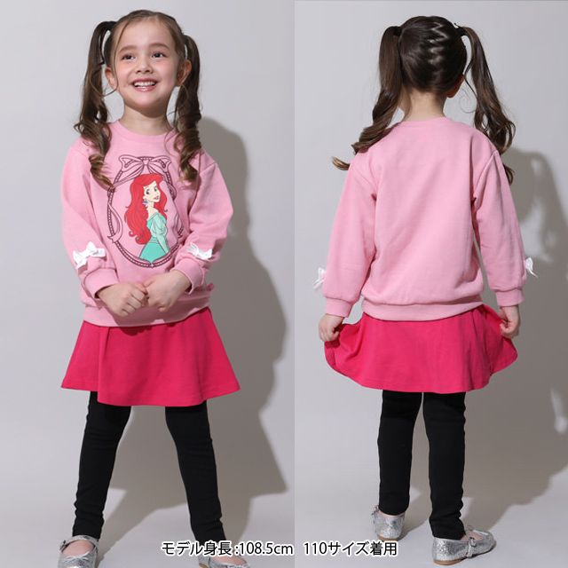 【ベビードール】ベル プリンセス / ラメトレーナー 0865K / キッズサイズ トップス 長袖 トレーナー スウェット リボン付き キラキラ ラメ ガーリー ガールズコーデ