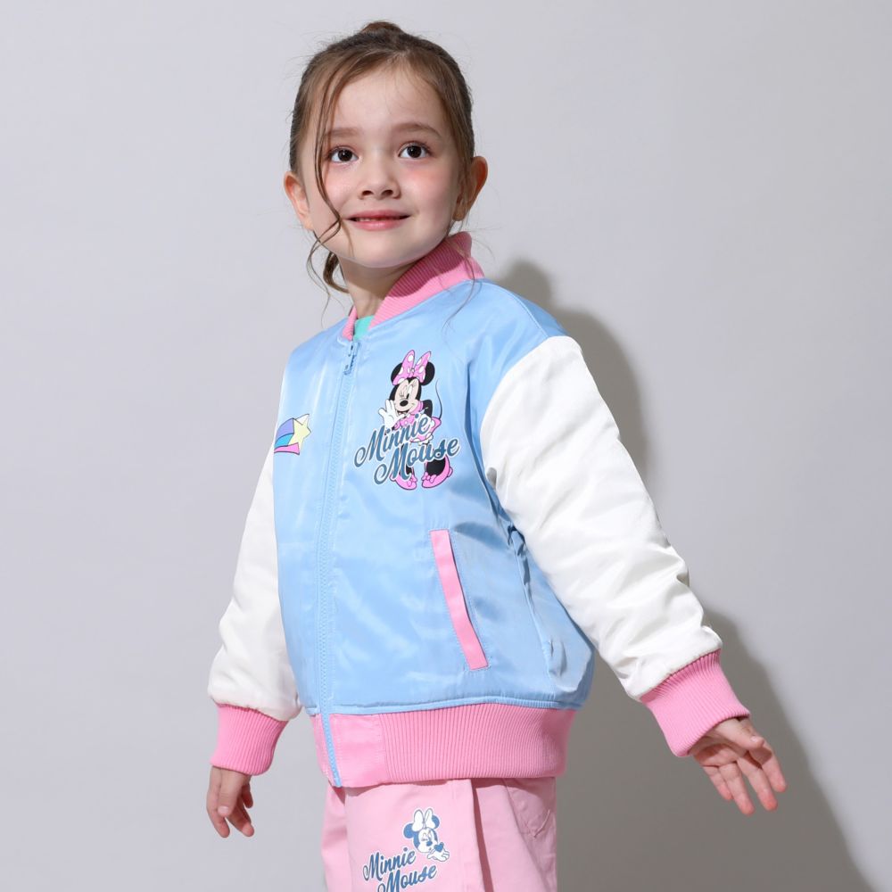 【ベビードール】ミニー 親子お揃い MA-1ブルゾン 0866K / ベビーサイズ キッズ リンクコーデ ペアルック 親子コーデ トップス 長袖 アウター ブルゾン ジャケット 羽織り 中綿 防寒