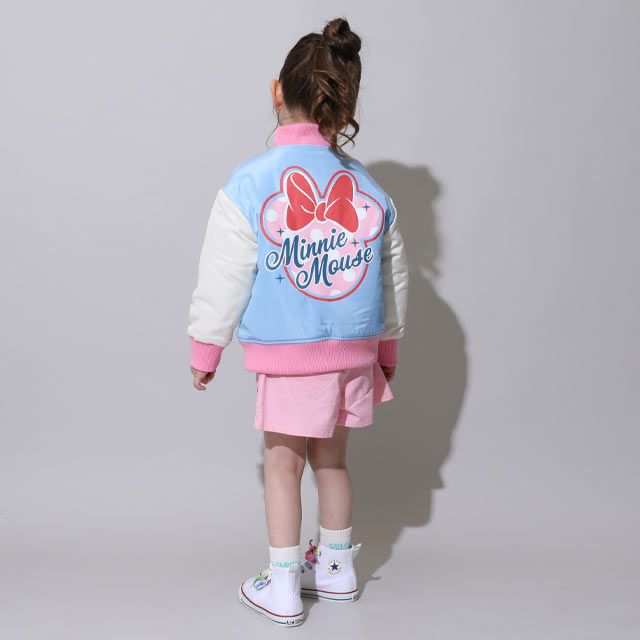 【ベビードール】ミニー 親子お揃い MA-1ブルゾン 0866K / ベビーサイズ キッズ リンクコーデ ペアルック 親子コーデ トップス 長袖 アウター ブルゾン ジャケット 羽織り 中綿 防寒