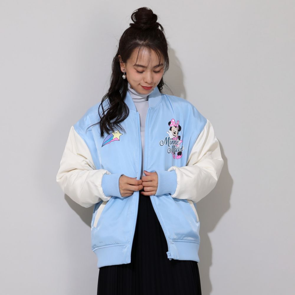 【ベビードール】ミニー 親子お揃い MA-1ブルゾン 0866A / 大人 ユニセックス 男女兼用 リンクコーデ ペアルック 親子コーデ トップス 長袖 アウター ブルゾン ジャケット 羽織り 中綿 防寒