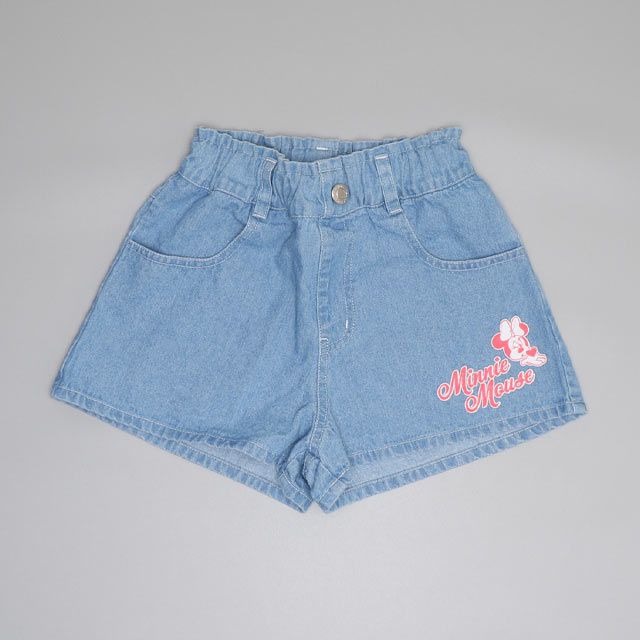 【ベビードール】ミニー フリルショートパンツ 0867K / ベビーサイズ キッズ ボトムス 短パン ウエスト総ゴム ゴム穴付 ベルトループあり オールシーズン フェイクボタン