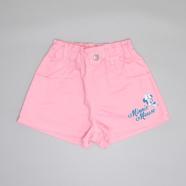 【ベビードール】ミニー フリルショートパンツ 0867K / ベビーサイズ キッズ ボトムス 短パン ウエスト総ゴム ゴム穴付 ベルトループあり オールシーズン フェイクボタン