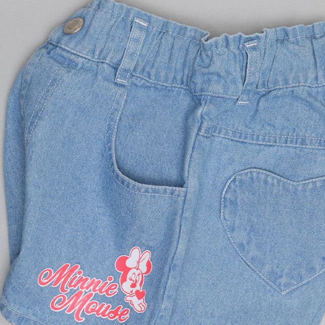 【ベビードール】ミニー フリルショートパンツ 0867K / ベビーサイズ キッズ ボトムス 短パン ウエスト総ゴム ゴム穴付 ベルトループあり オールシーズン フェイクボタン