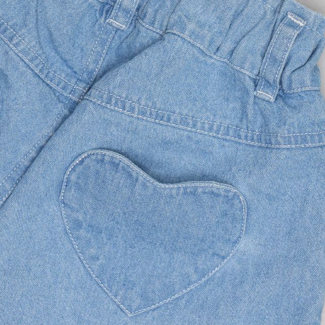 【ベビードール】ミニー フリルショートパンツ 0867K / ベビーサイズ キッズ ボトムス 短パン ウエスト総ゴム ゴム穴付 ベルトループあり オールシーズン フェイクボタン