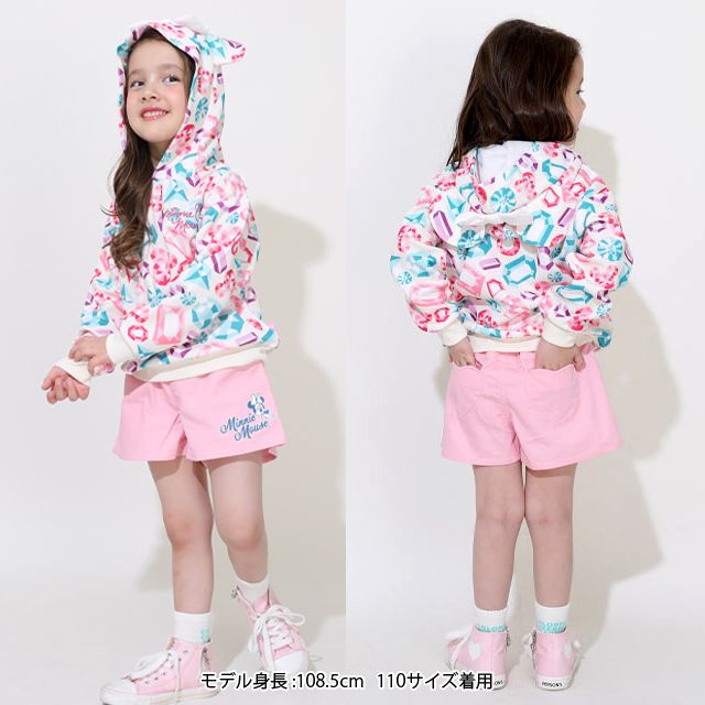 【ベビードール】ミニー フリルショートパンツ 0867K / ベビーサイズ キッズ ボトムス 短パン ウエスト総ゴム ゴム穴付 ベルトループあり オールシーズン フェイクボタン