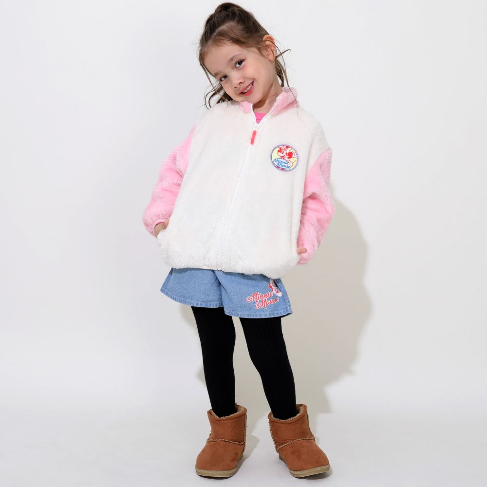 【ベビードール】ミニー フリルショートパンツ 0867K / ベビーサイズ キッズ ボトムス 短パン ウエスト総ゴム ゴム穴付 ベルトループあり オールシーズン フェイクボタン