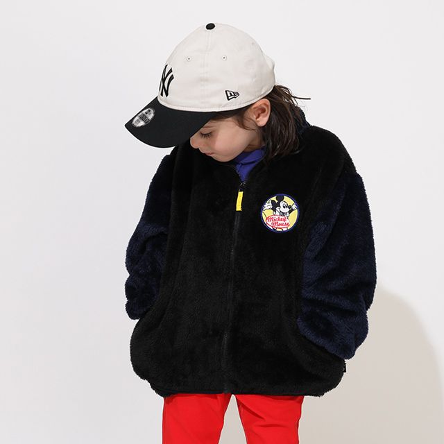 【ベビードール】ミッキー 【合体】ボアジャケット 0895K / ベビーサイズ キッズ トップス 長袖 アウター 羽織り ブルゾン もこもこ 別売のウィンドブレーカーとドッキング（合体）してさらにあったか
