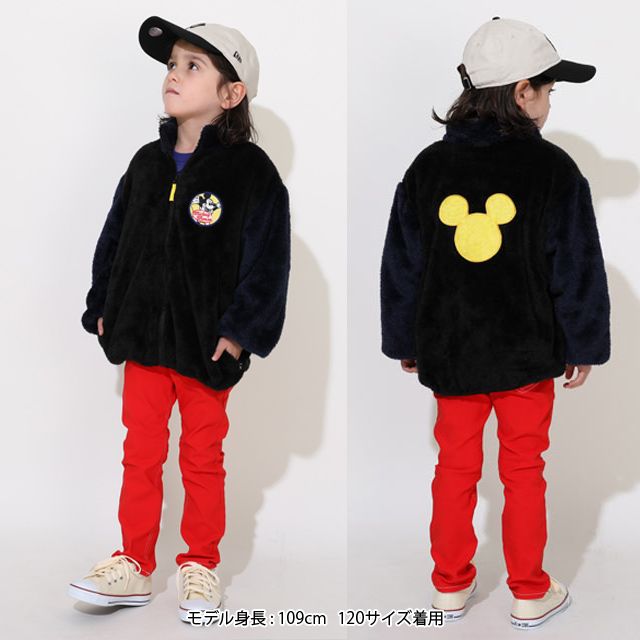 【ベビードール】ミニー 【合体】ボアジャケット 0895K / ベビーサイズ キッズ トップス 長袖 アウター 羽織り ブルゾン もこもこ 別売のウィンドブレーカーとドッキング（合体）してさらにあったか