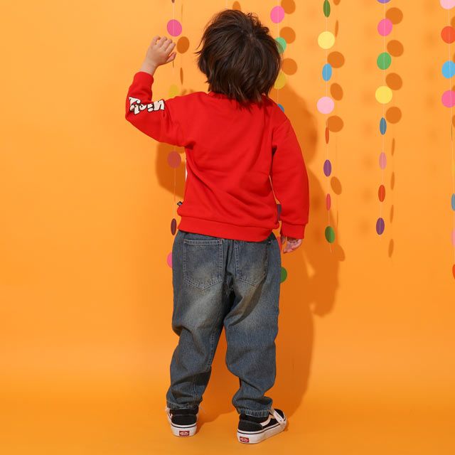 【ベビードール】ミッキー 親子お揃い BIGフェイストレーナー 0897K / ベビーサイズ キッズ リンクコーデ ペアルック 親子コーデ トップス 長袖 クルーネック スウェット