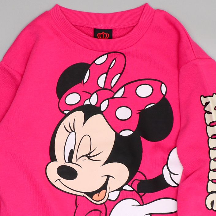 【ベビードール】ミニー 親子お揃い BIGフェイストレーナー 0897K / ベビーサイズ キッズ リンクコーデ ペアルック 親子コーデ トップス 長袖 クルーネック スウェット