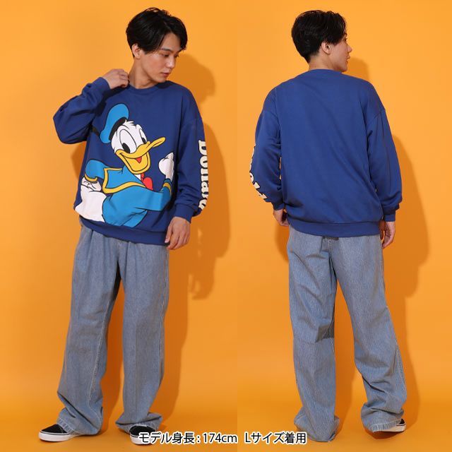 【ベビードール】ミッキー 親子お揃い BIGフェイストレーナー 0897A / 大人 ユニセックス 男女兼用 リンクコーデ ペアルック 親子コーデ トップス 長袖 クルーネック スウェット