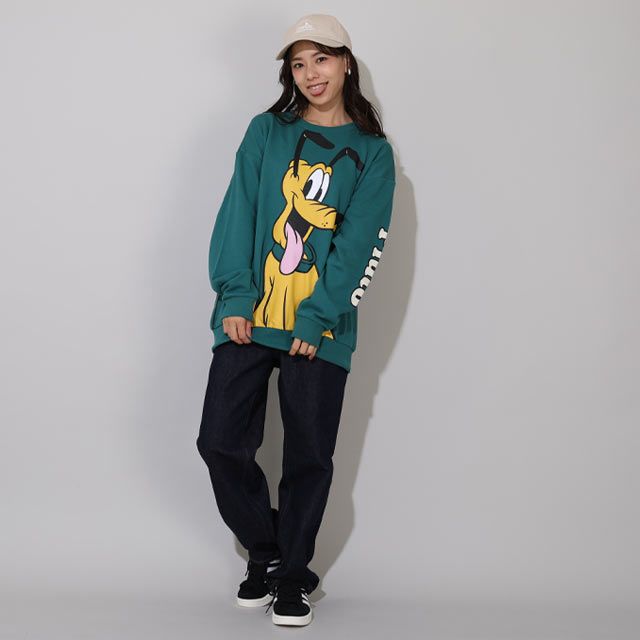 【ベビードール】プルート 親子お揃い BIGフェイストレーナー 0897A / 大人 ユニセックス 男女兼用 リンクコーデ ペアルック 親子コーデ トップス 長袖 クルーネック スウェット