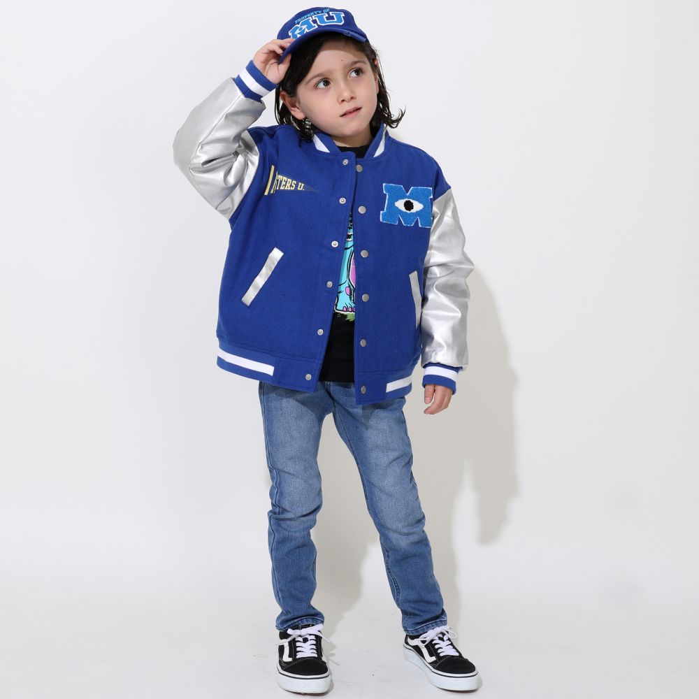 【ベビードール】モンスターズ・ユニバーシティ 親子お揃い スタジャン 0899K / ベビーサイズ キッズ リンクコーデ ペアルック 親子コーデ トップス 長袖 アウター ジャンパー ジャケット ブルゾン 羽織り 中綿入り