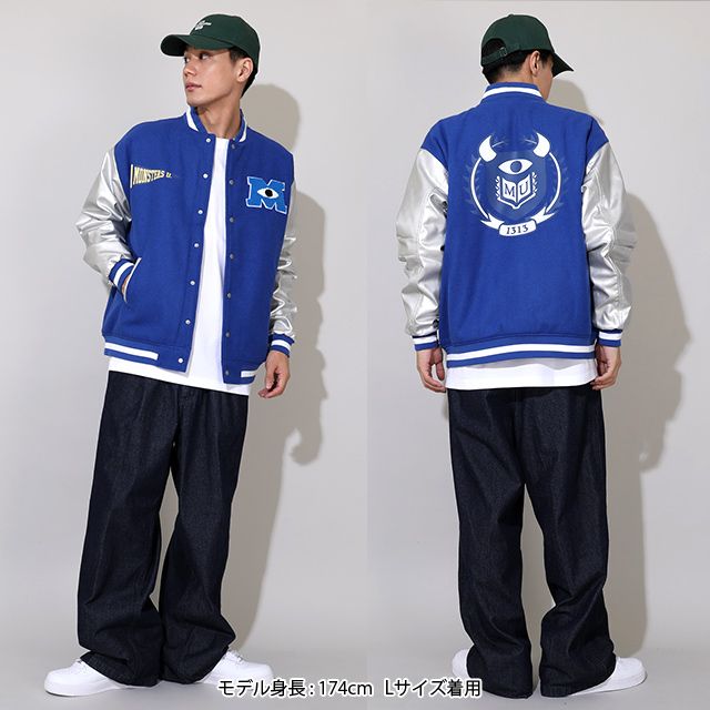 【ベビードール】モンスターズ・ユニバーシティ 親子お揃い スタジャン 0899A / 大人 ユニセックス 男女兼用 リンクコーデ ペアルック 親子コーデ トップス 長袖 アウター ジャンパー ジャケット ブルゾン 羽織り 中綿入り