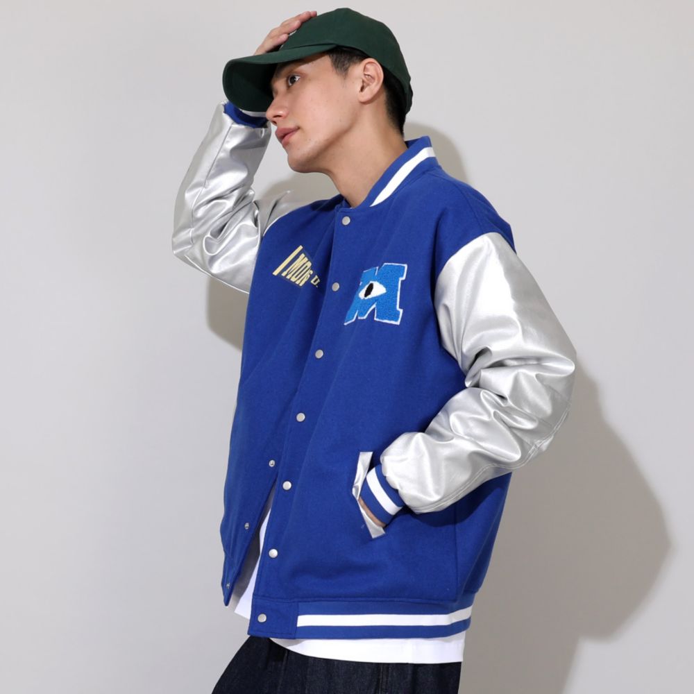 【ベビードール】モンスターズ・ユニバーシティ 親子お揃い スタジャン 0899A / 大人 ユニセックス 男女兼用 リンクコーデ ペアルック 親子コーデ トップス 長袖 アウター ジャンパー ジャケット ブルゾン 羽織り 中綿入り