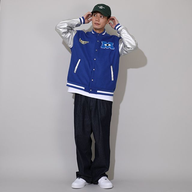 【ベビードール】モンスターズ・ユニバーシティ 親子お揃い スタジャン 0899A / 大人 ユニセックス 男女兼用 リンクコーデ ペアルック 親子コーデ トップス 長袖 アウター ジャンパー ジャケット ブルゾン 羽織り 中綿入り