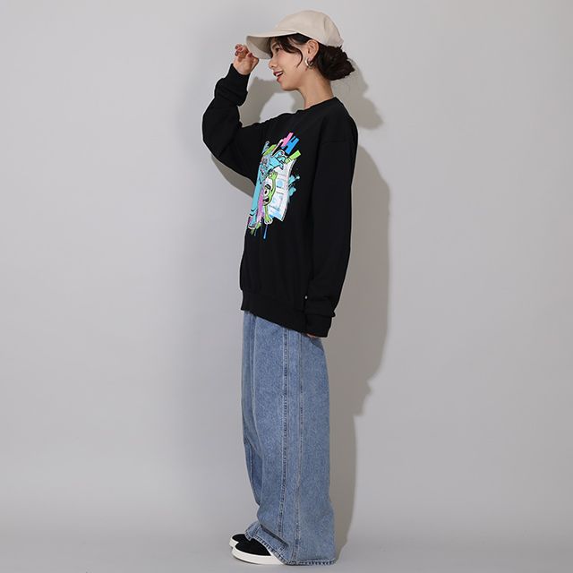 【ベビードール】サリー マイク 親子お揃い 蓄光トレーナー 0901A / 大人 ユニセックス 男女兼用 リンクコーデ ペアルック 親子コーデ トップス 長袖 プルオーバー 蓄光 暗いところで光る