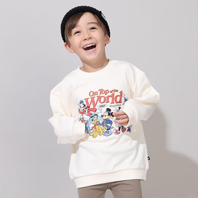 【ベビードール】ミッキー＆フレンズ 親子お揃い キャラクタートレーナー 0902K / ベビーサイズ キッズ リンクコーデ ペアルック 親子コーデ トップス 長袖 プルオーバー 春秋冬