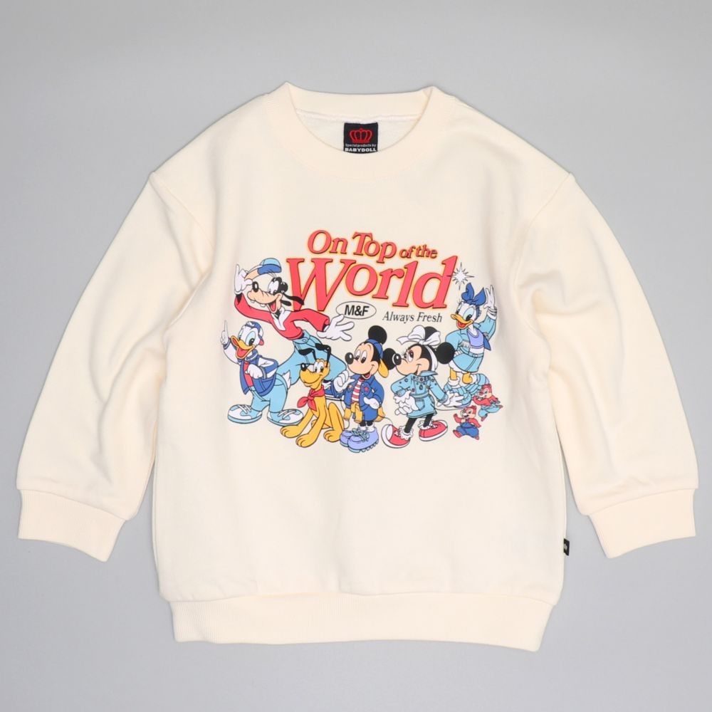 【ベビードール】ミッキー＆フレンズ 親子お揃い キャラクタートレーナー 0902K / ベビーサイズ キッズ リンクコーデ ペアルック 親子コーデ トップス 長袖 プルオーバー 春秋冬