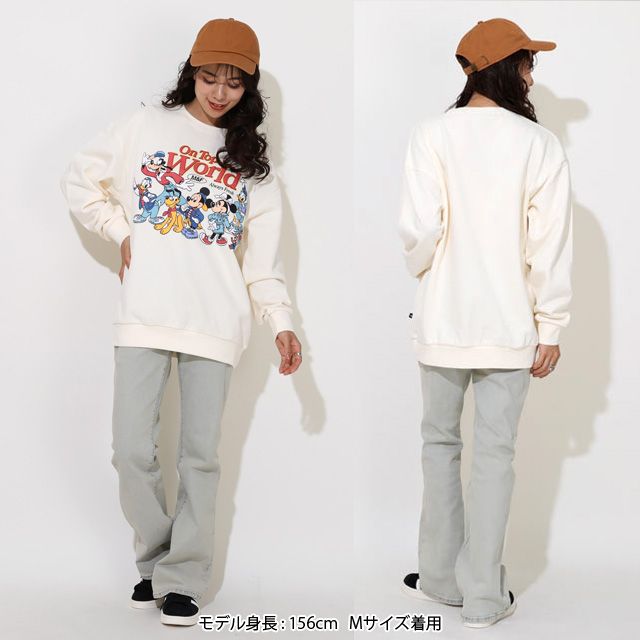 【ベビードール】ミッキー＆フレンズ 親子お揃い キャラクタートレーナー 0902A / 大人 ユニセックス 男女兼用 リンクコーデ ペアルック 親子コーデ トップス 長袖 プルオーバー 春秋冬