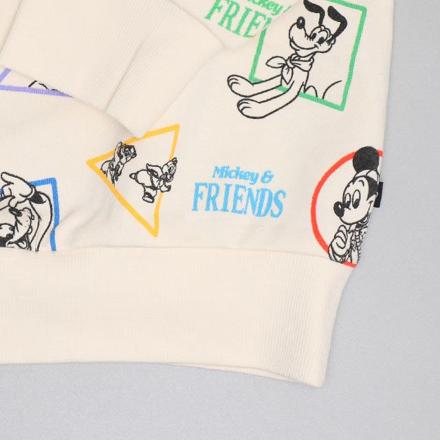 【ベビードール】ミッキー＆フレンズ 親子お揃い キャラクター総柄トレーナー 0903A / 大人 ユニセックス 男女兼用 リンクコーデ ペアルック 親子コーデ トップス 長袖 プルオーバー 春秋冬