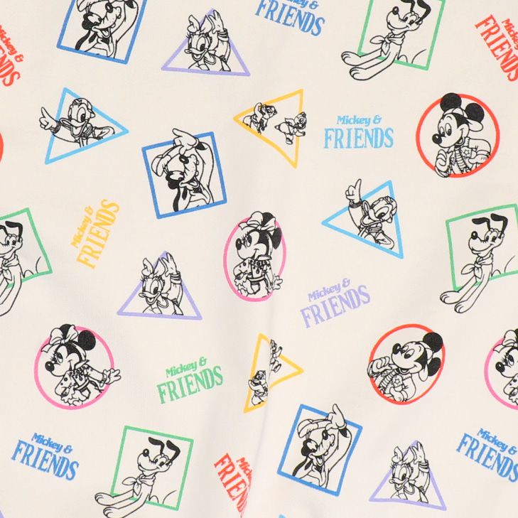 【ベビードール】ミッキー＆フレンズ 親子お揃い キャラクター総柄トレーナー 0903A / 大人 ユニセックス 男女兼用 リンクコーデ ペアルック 親子コーデ トップス 長袖 プルオーバー 春秋冬