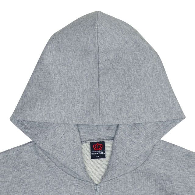 【ベビードール】ミッキー 親子お揃い サガラワッペンジップパーカー 0904A / 大人 ユニセックス 男女兼用 リンクコーデ ペアルック 親子コーデ トップス 長袖 パーカー 羽織り アウター スウェット カンガルーポケット