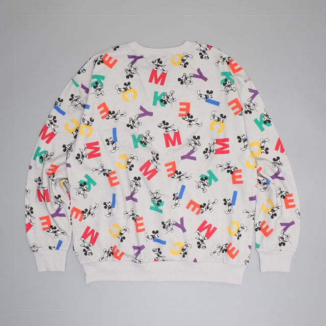 【ベビードール】ミッキー 親子お揃い カラフル総柄トレーナー 0906A / 大人 ユニセックス 男女兼用 リンクコーデ ペアルック 親子コーデ トップス 長袖 スウェット プルオーバー 春秋冬