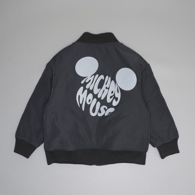 【ベビードール】ミッキー 親子お揃い MA-1ブルゾン 0907K / ベビーサイズ キッズ リンクコーデ ペアルック 親子コーデ トップス アウター ブルゾン ジャケット 羽織り 中綿 防寒