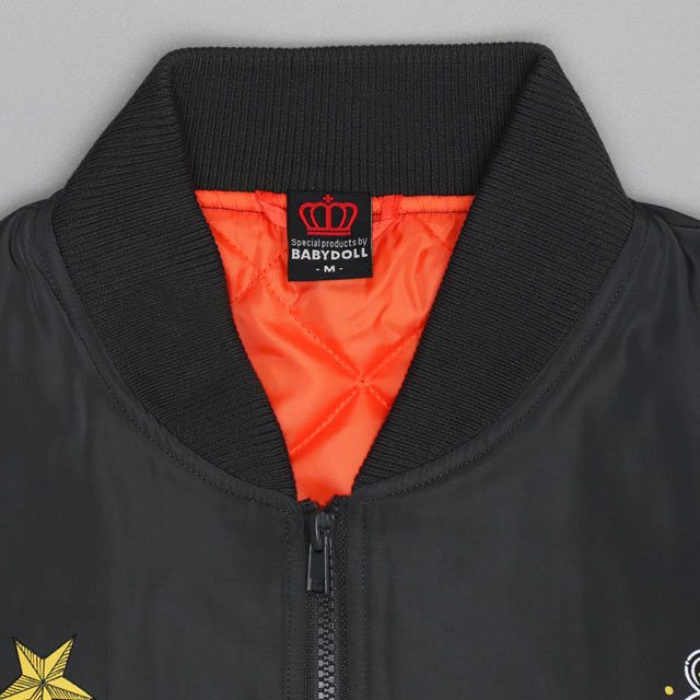 【ベビードール】ミッキー 親子お揃い MA-1ブルゾン 0907A / 大人 ユニセックス 男女兼用 リンクコーデ ペアルック 親子コーデ トップス アウター ブルゾン ジャケット 羽織り 中綿 防寒