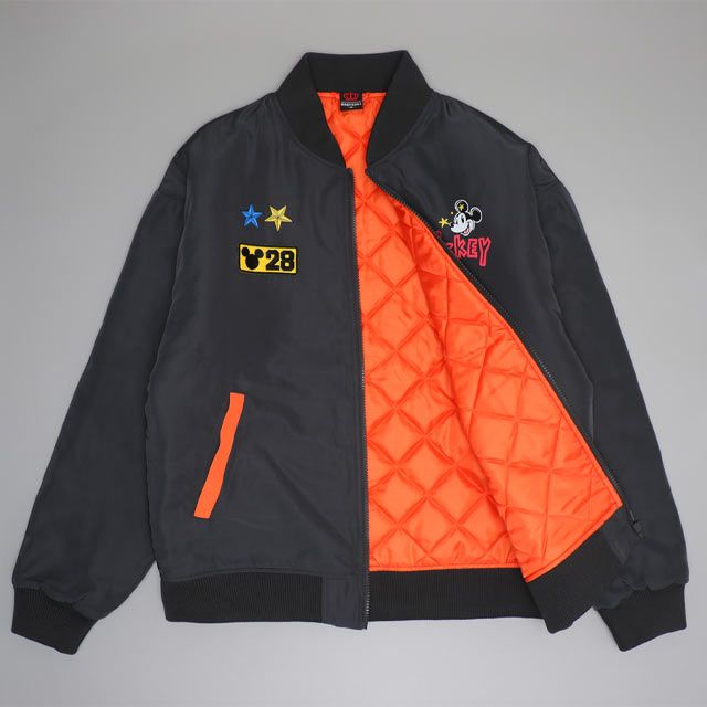 【ベビードール】ミッキー 親子お揃い MA-1ブルゾン 0907A / 大人 ユニセックス 男女兼用 リンクコーデ ペアルック 親子コーデ トップス アウター ブルゾン ジャケット 羽織り 中綿 防寒