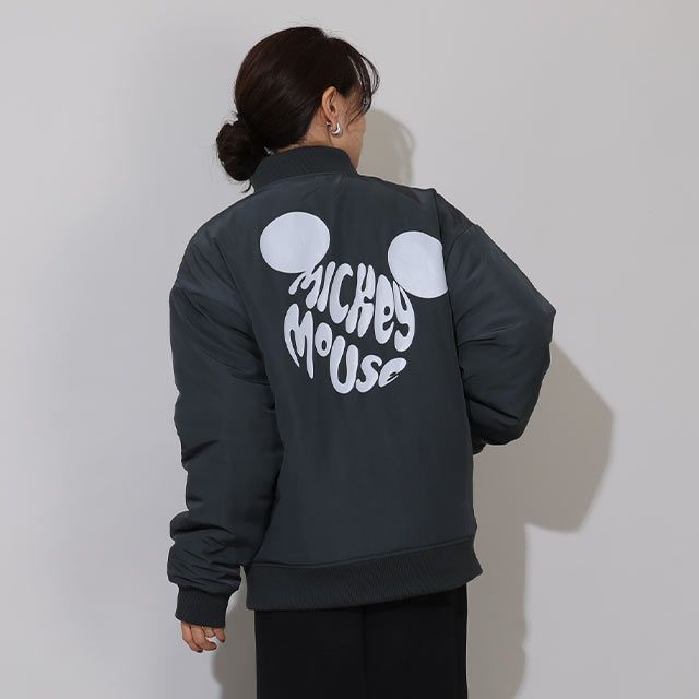【ベビードール】ミッキー 親子お揃い MA-1ブルゾン 0907A / 大人 ユニセックス 男女兼用 リンクコーデ ペアルック 親子コーデ トップス アウター ブルゾン ジャケット 羽織り 中綿 防寒