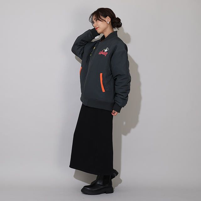 【ベビードール】ミッキー 親子お揃い MA-1ブルゾン 0907A / 大人 ユニセックス 男女兼用 リンクコーデ ペアルック 親子コーデ トップス アウター ブルゾン ジャケット 羽織り 中綿 防寒