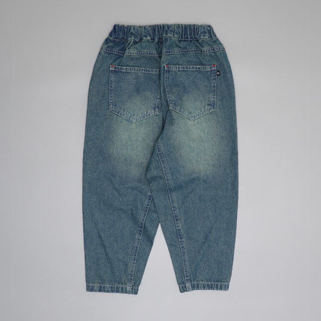 【ベビードール】ミッキー グランジデニムロングパンツ 0908K / ベビーサイズ キッズ ボトムス 長ズボン デニムパンツ ジーパン ヴィンテージ加工 ウエスト総ゴム ゴム穴付き