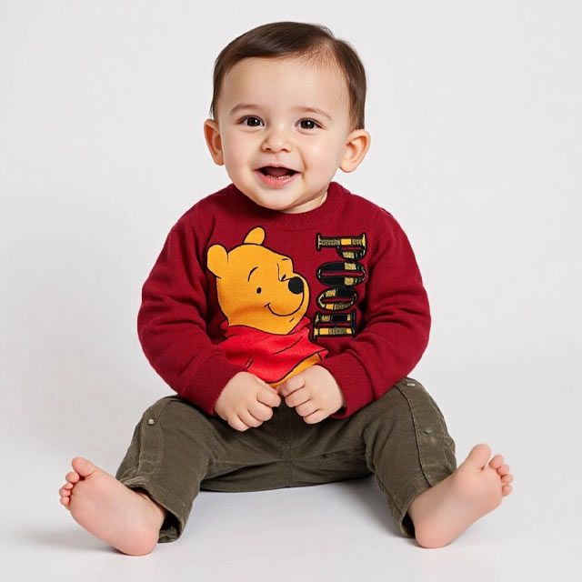 【ベビードール】プー チェックレイヤードロンパース 0909B / ベビーサイズ 赤ちゃん 出産祝い 贈り物 プレゼント ベビー服 長袖 レイヤード風 コーデュロイ リンクコーデ ペアルック 親子コーデ 秋冬