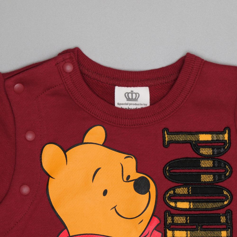 【ベビードール】プー チェックレイヤードロンパース 0909B / ベビーサイズ 赤ちゃん 出産祝い 贈り物 プレゼント ベビー服 長袖 レイヤード風 コーデュロイ リンクコーデ ペアルック 親子コーデ 秋冬