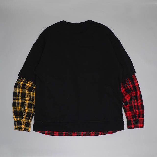 【ベビードール】ズートピア 親子お揃い チェックレイヤードトレーナー 0910A / 大人 ユニセックス 男女兼用 トップス 長袖 レイヤード風 リンクコーデ ペアルック 親子コーデ 秋冬 ジュディ ニック