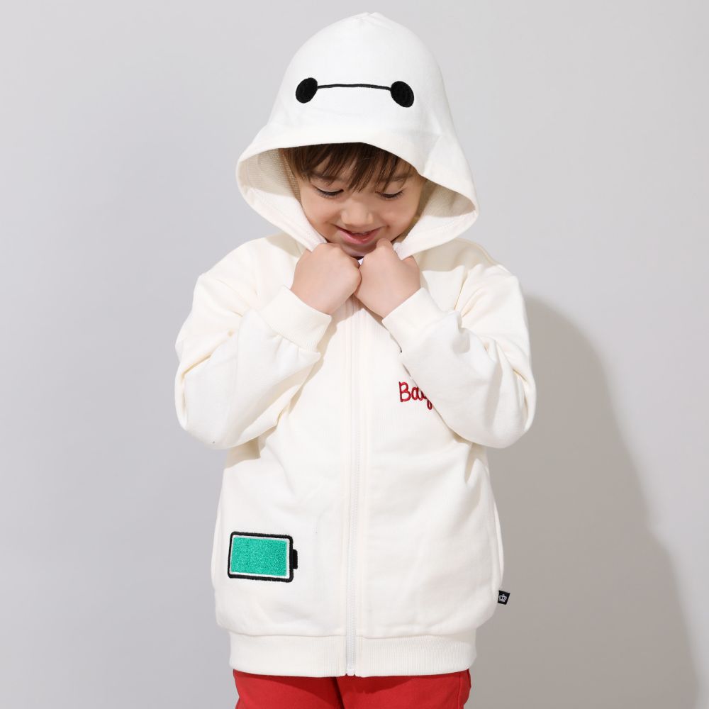 【ベビードール】ベイマックス キャラクターサガラワッペンジップパーカー 0912K / ベビーサイズ キッズ トップス 長袖 パーカー 羽織り なりきれる 仮装 コスプレ