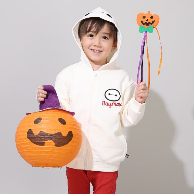 【ベビードール】ベイマックス キャラクターサガラワッペンジップパーカー 0912K / ベビーサイズ キッズ トップス 長袖 パーカー 羽織り なりきれる 仮装 コスプレ