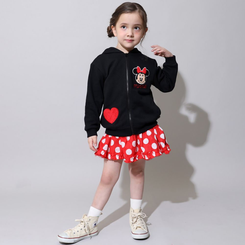 【ベビードール】ミニー キャラクターサガラワッペンジップパーカー 0912K / ベビーサイズ キッズ トップス 長袖 パーカー 羽織り なりきれる 仮装 コスプレ